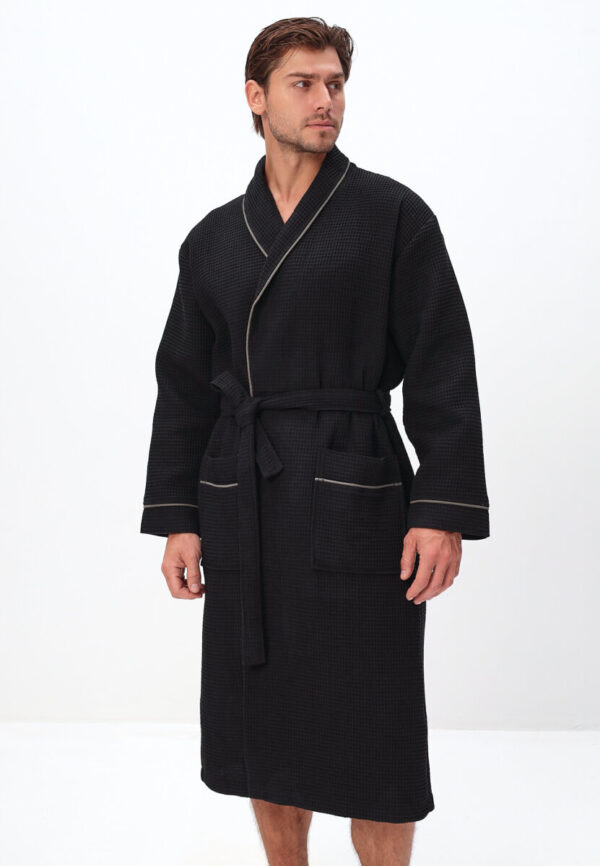 Халат вафля 7426 BLACK
